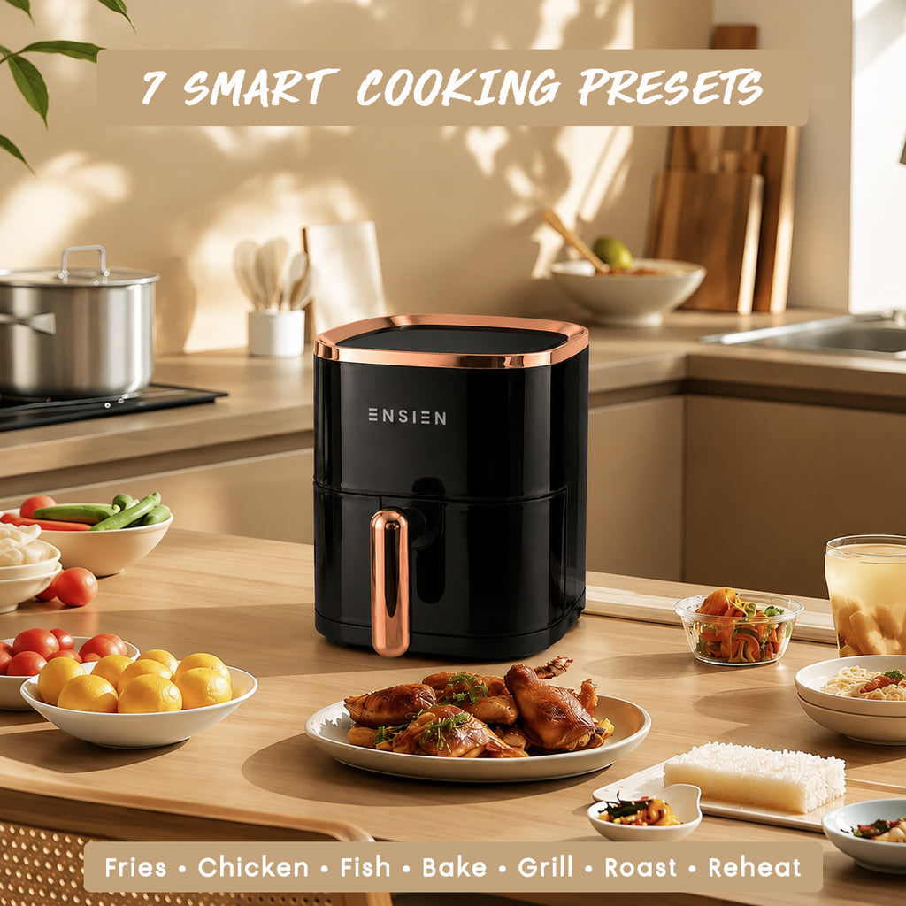Ensien 4L Digital Air Fryer | 360° Rapid Air, Non-Stick Basket | EN-AF-4L