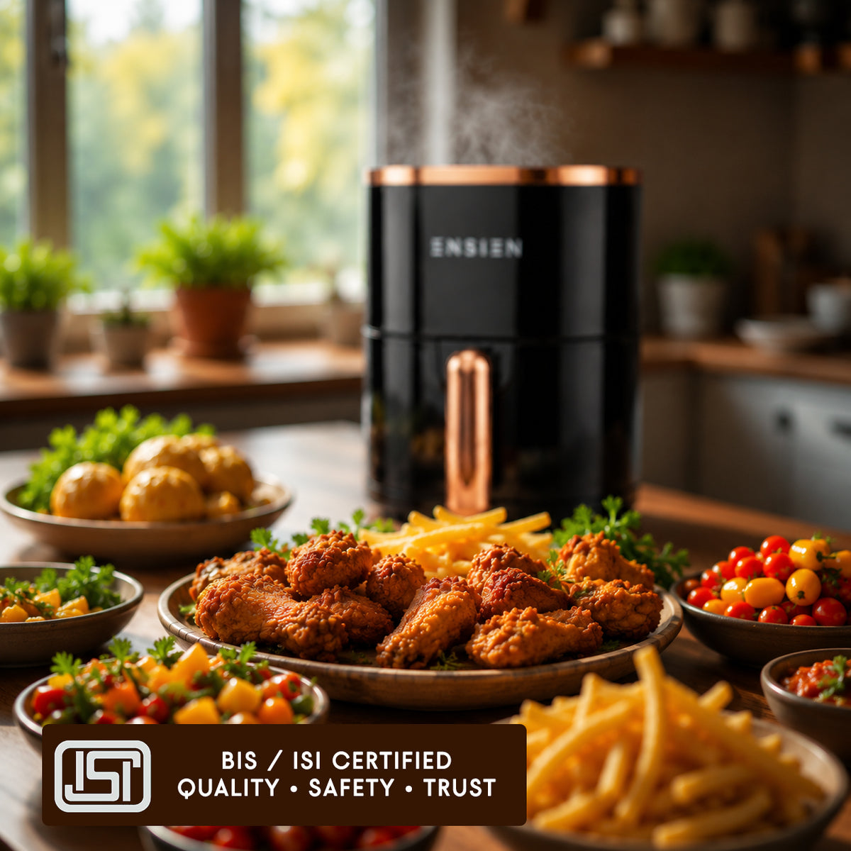 Ensien 4L Digital Air Fryer | 360° Rapid Air, Non-Stick Basket | EN-AF-4L