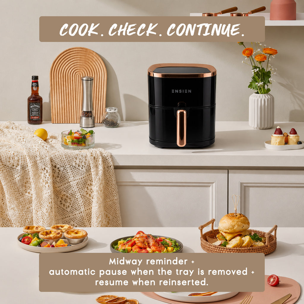 Ensien 4L Digital Air Fryer | 360° Rapid Air, Non-Stick Basket | EN-AF-4L