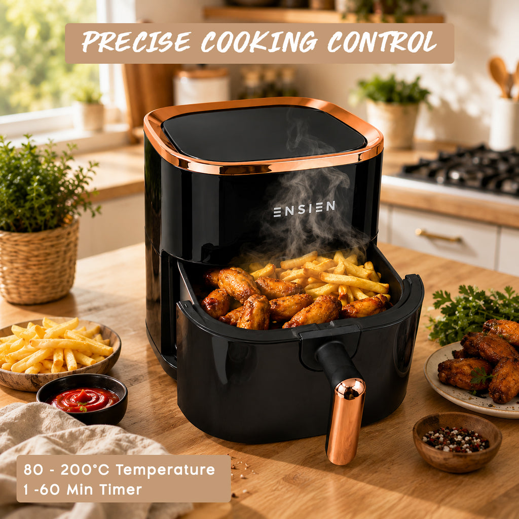 Ensien 4L Digital Air Fryer | 360° Rapid Air, Non-Stick Basket | EN-AF-4L
